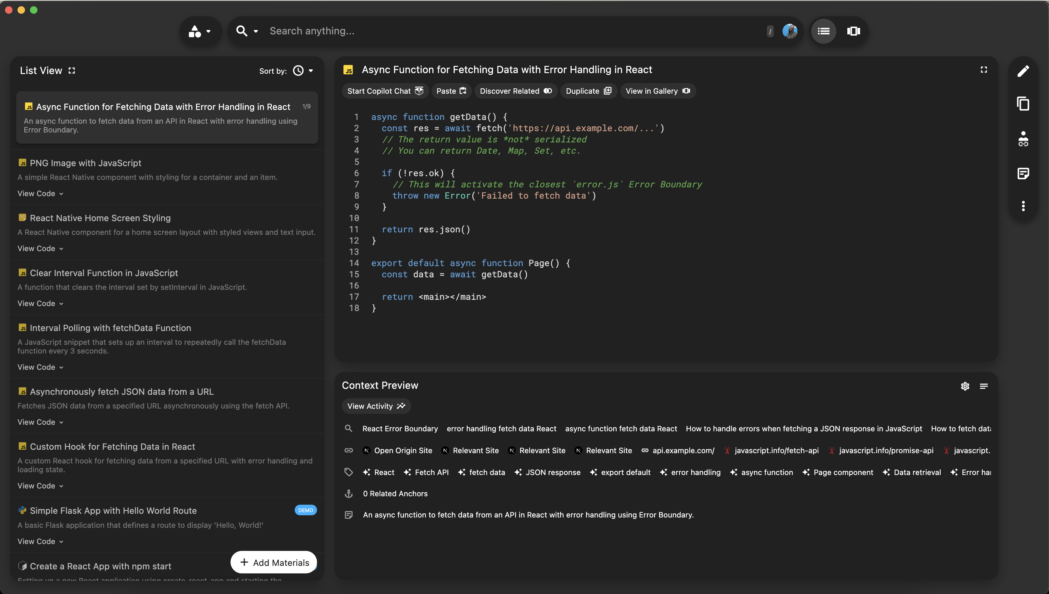 Pieces Saved Materials