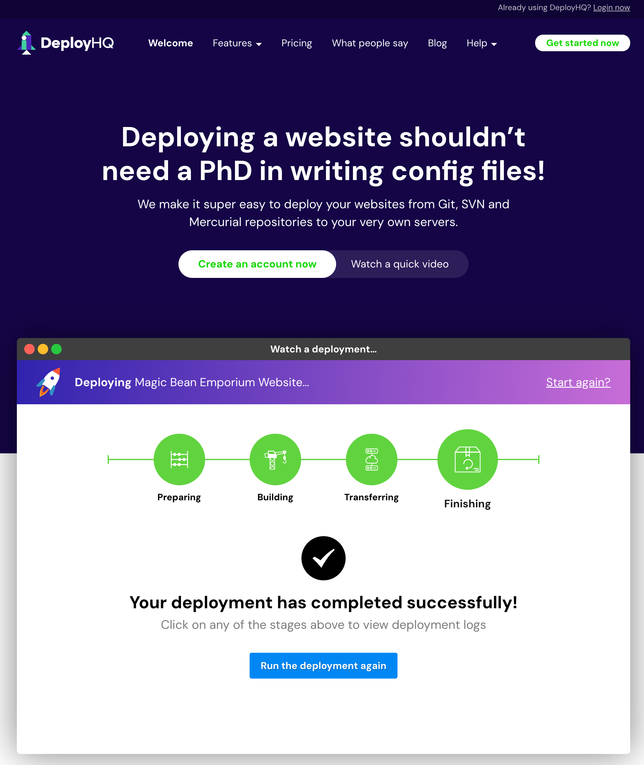 DeployHQ Website Homepage