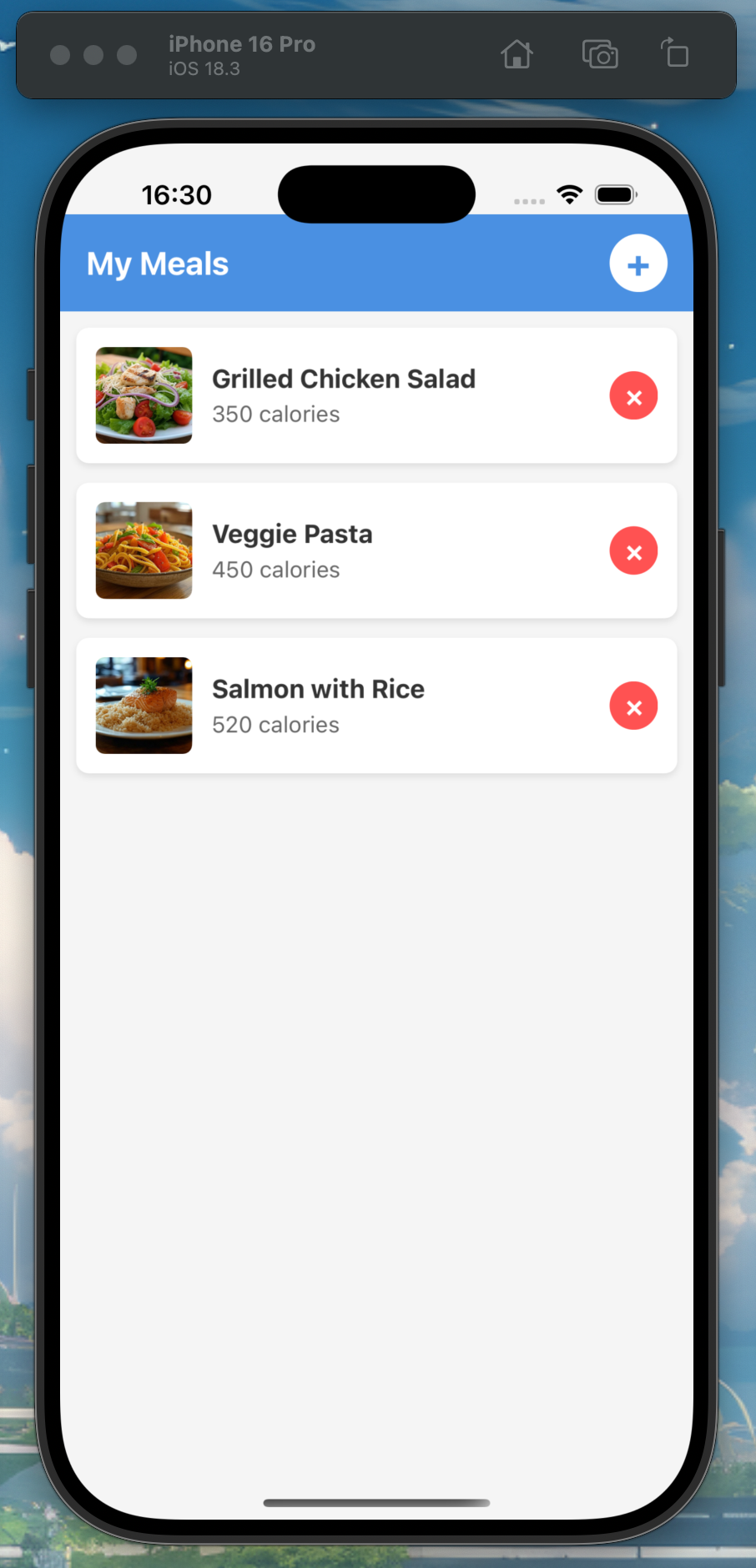 Meal Planner App Home Screen