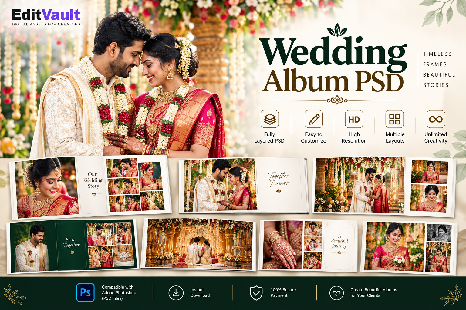 Premium Wedding Album PSD Collection - Volume 01