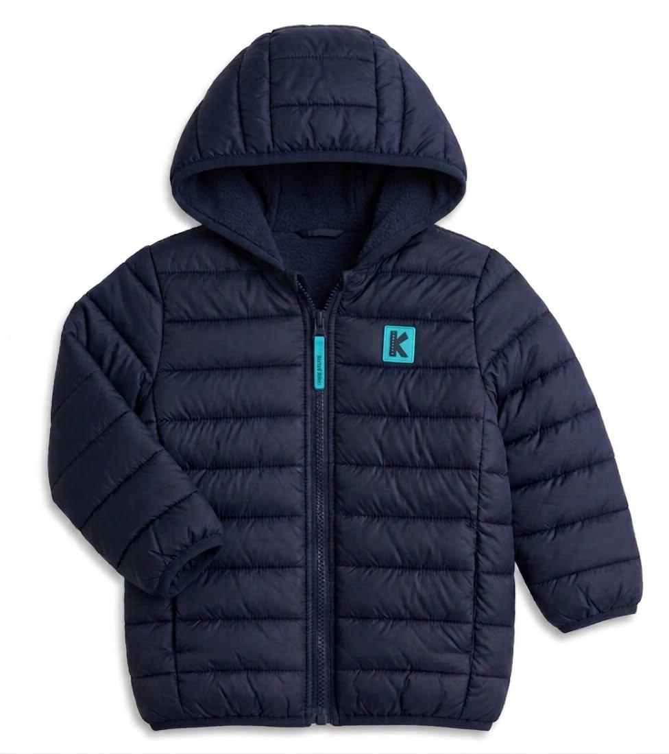 Jaqueta Avulsa Infantil Masculina Puffer Kiko e Kika com Capuz Tam 4 e 6