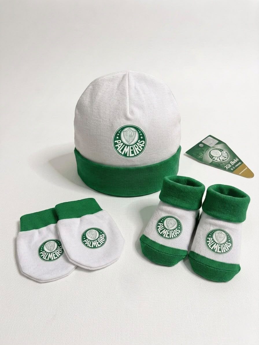 Kit Touca, Luva e Meia Time 0 a 3 meses Santos - Revedor