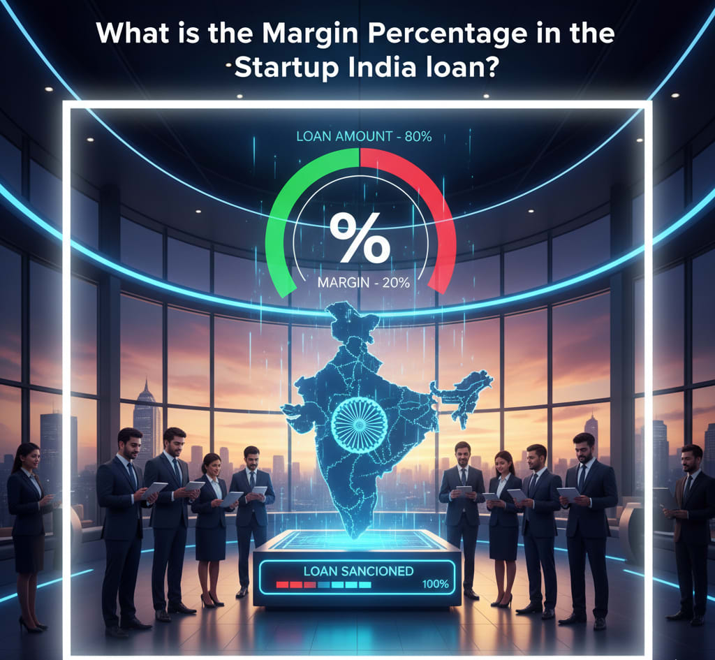 What is the Margin Percentage in the Startup India loan?