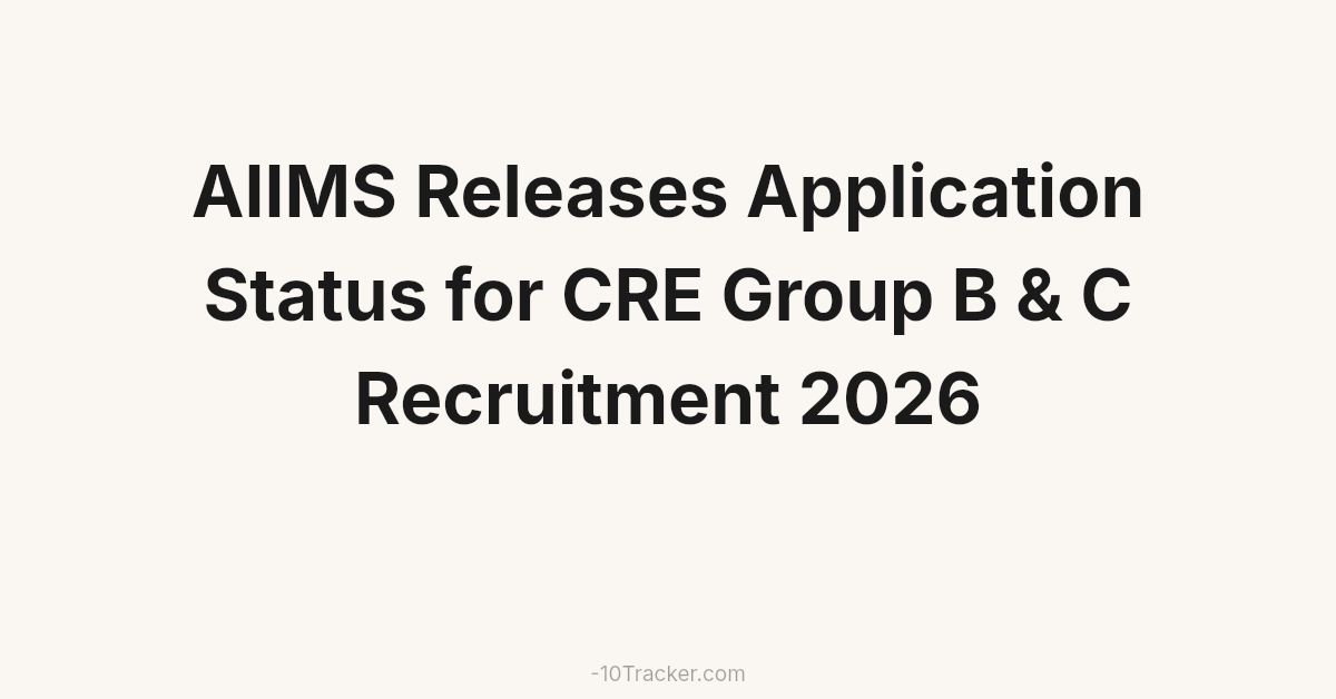 AIIMS Releases Application Status for CRE Group B & C Recruitment 2026