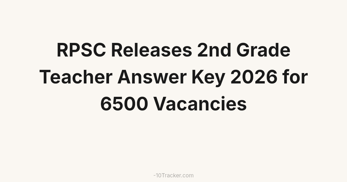 RPSC Releases 2nd Grade Teacher Answer Key 2026 for 6500 Vacancies