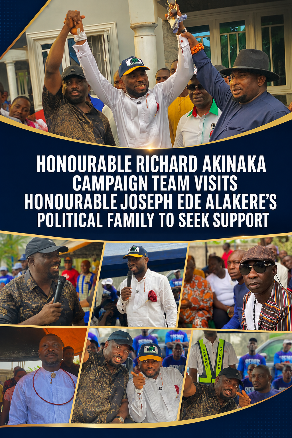 PDP BAYELSA CENTRAL SENATORIAL CANDIDATE, RICHARD AKINAKA, PAYS CONSULTATIVE VISIT TO HIS BOMO-IBE KINGSMAN, HON. JOSEPH EDE ALAKERE, AND HIS POLITICAL FAMILY