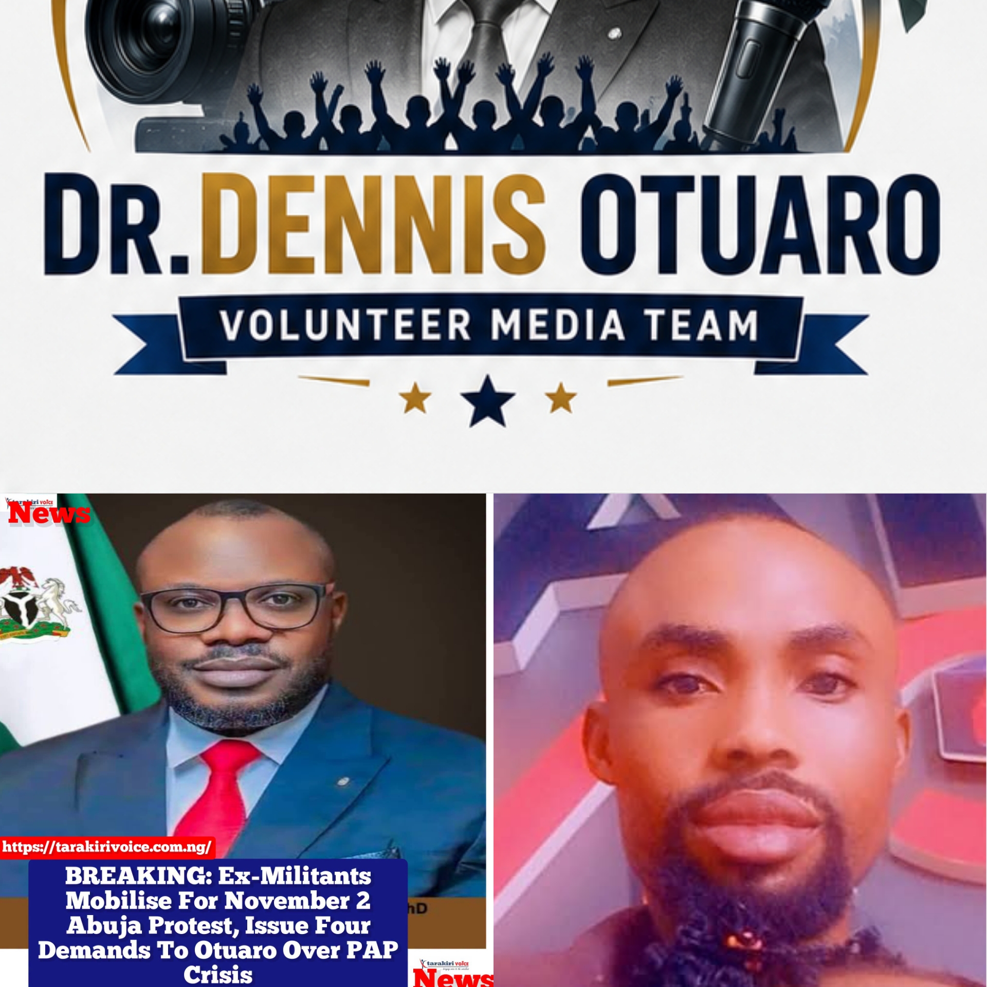 THE DR. DENNIS OTUARO VOLUNTEER MEDIA TEAM FIRES BACK AT THE PERPETRATORS OF THE PROPOSED NOVEMBER 2 ABUJA PAP PROTEST;  URGING THEM TO PUT DOWN THE PLACARDS AND PICK UP THE FACTS