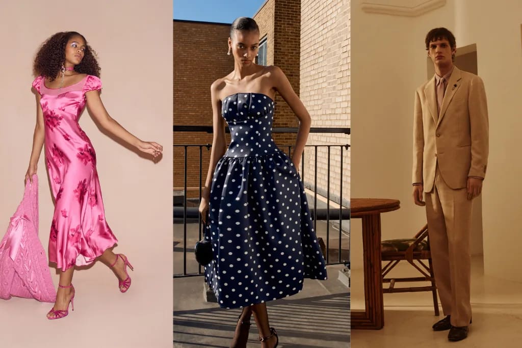 Links: LoveShackFancy, Mitte: Self-Portrait, Rechts: Lardini