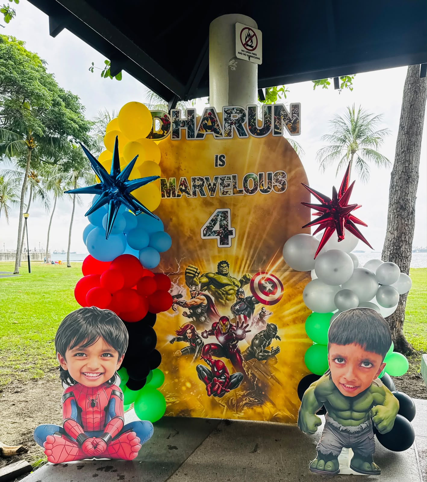 Marvel superhero-inspired birthday decoration by Balloons and Bliss SG