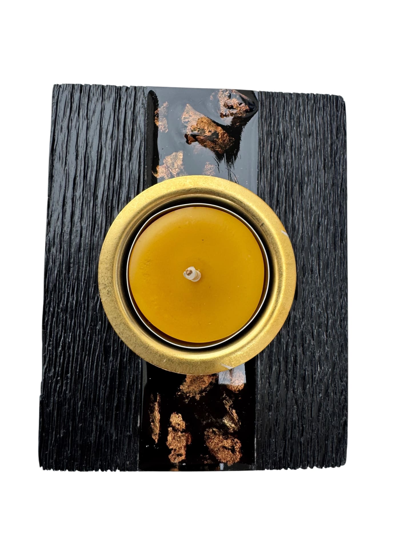 Bougeoir en chêne des marais pour 1 bougie tealight — 100 × 80 × 30 mm