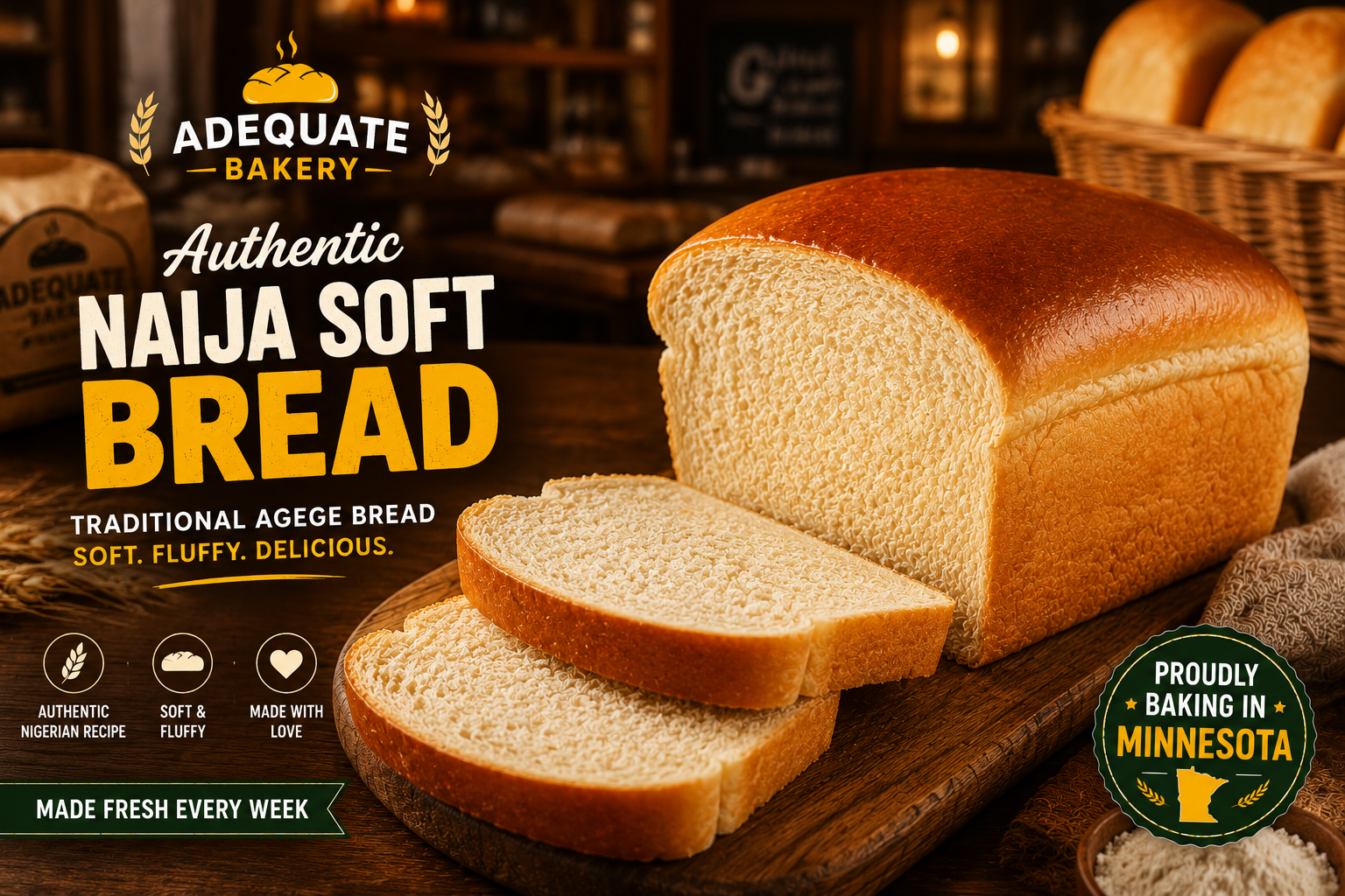 Pull-apart texture of freshly baked Nigerian Agege soft bread
