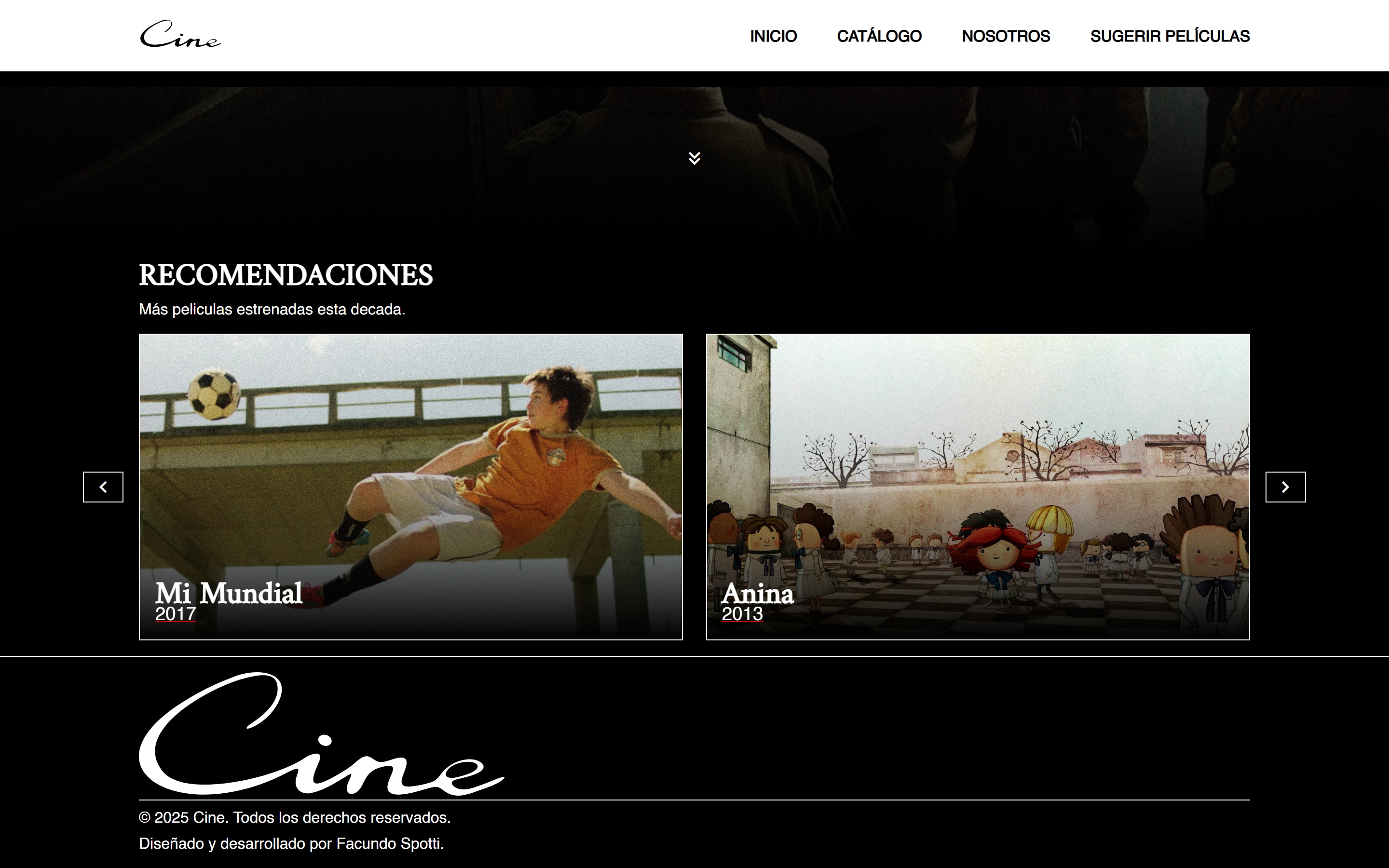 Los recomendados del pie de la ficha, que muestran películas de la misma década