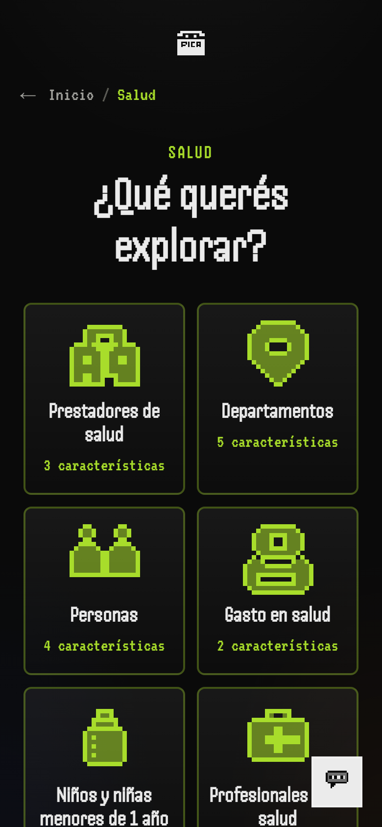 El explorador en un teléfono: las entidades de una temática, en columna