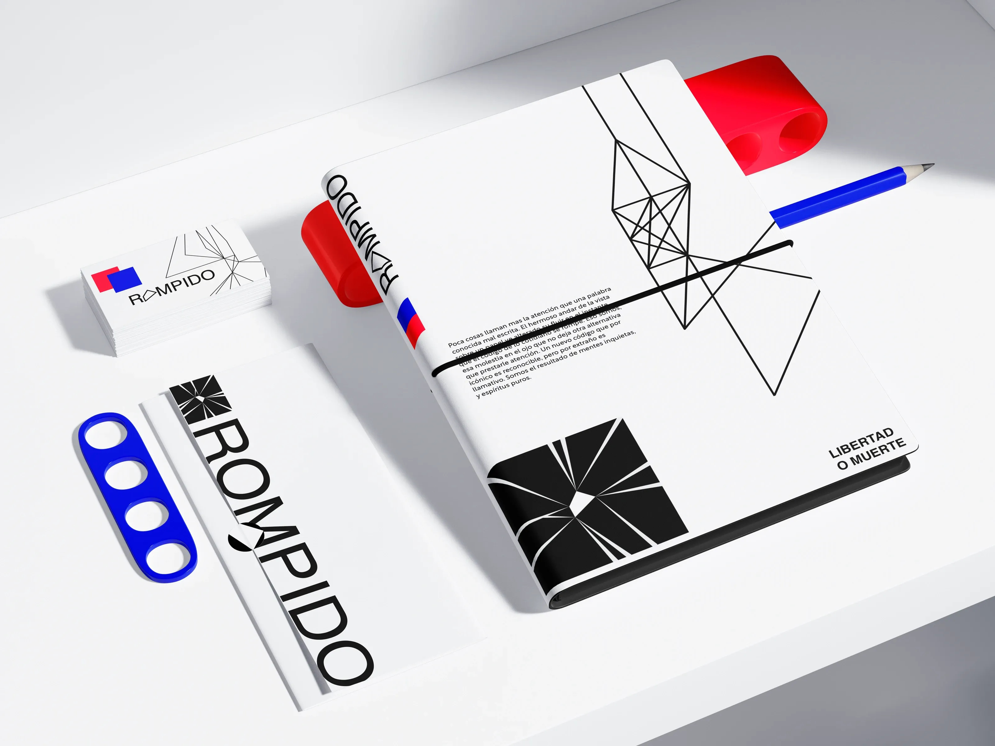 La marca aplicada a la papelería del estudio