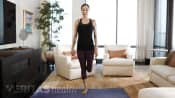 Woman performing one leg balance exercise