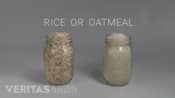 Mason jars of rice or oatmeal to fill sock.