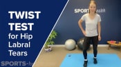 Physical therapist performing a hip labral tears test.