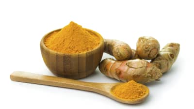 Tumeric powder and raw ginger root