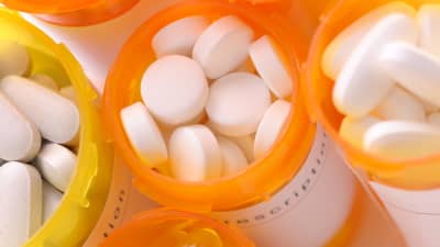 Over head view of prescription medications.