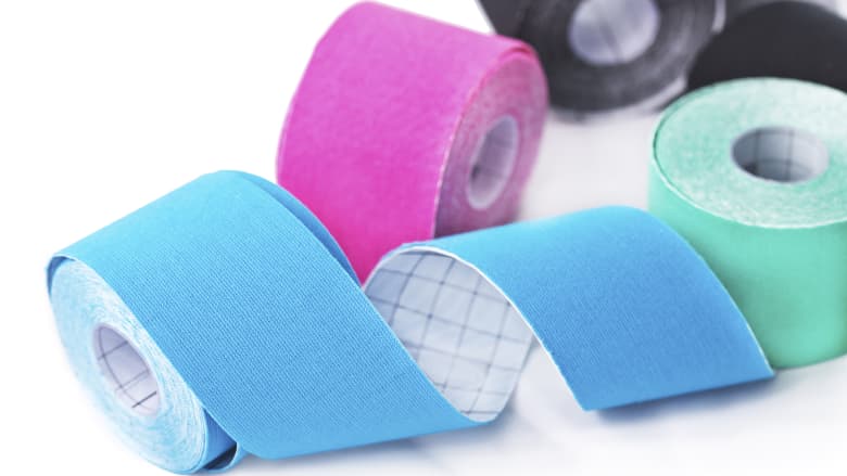 Several rolls of kinesiology tape