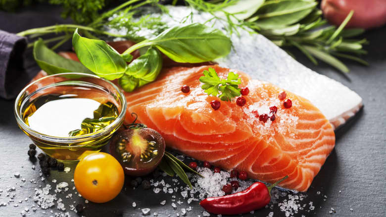 Uncooked salmon