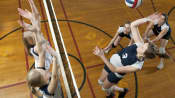 Girls high school volleyball game