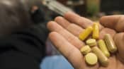 Handful of supplements.