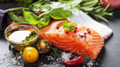 Piece of well-seasoned salmon.