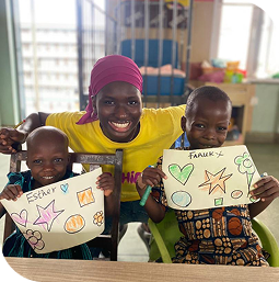 Children with volunteer