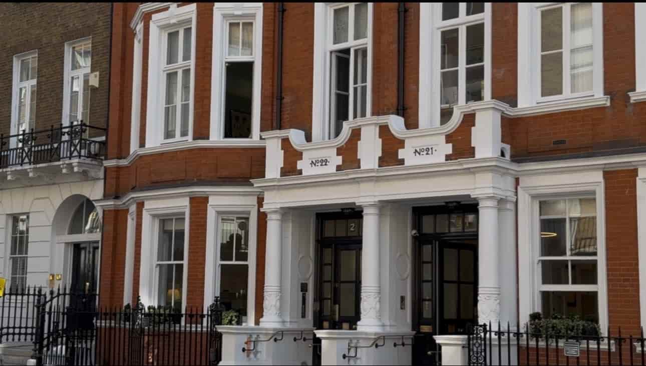 Front of 22 Wimpole Street, Marylebone, home of Wimpole Street Medical & Dental