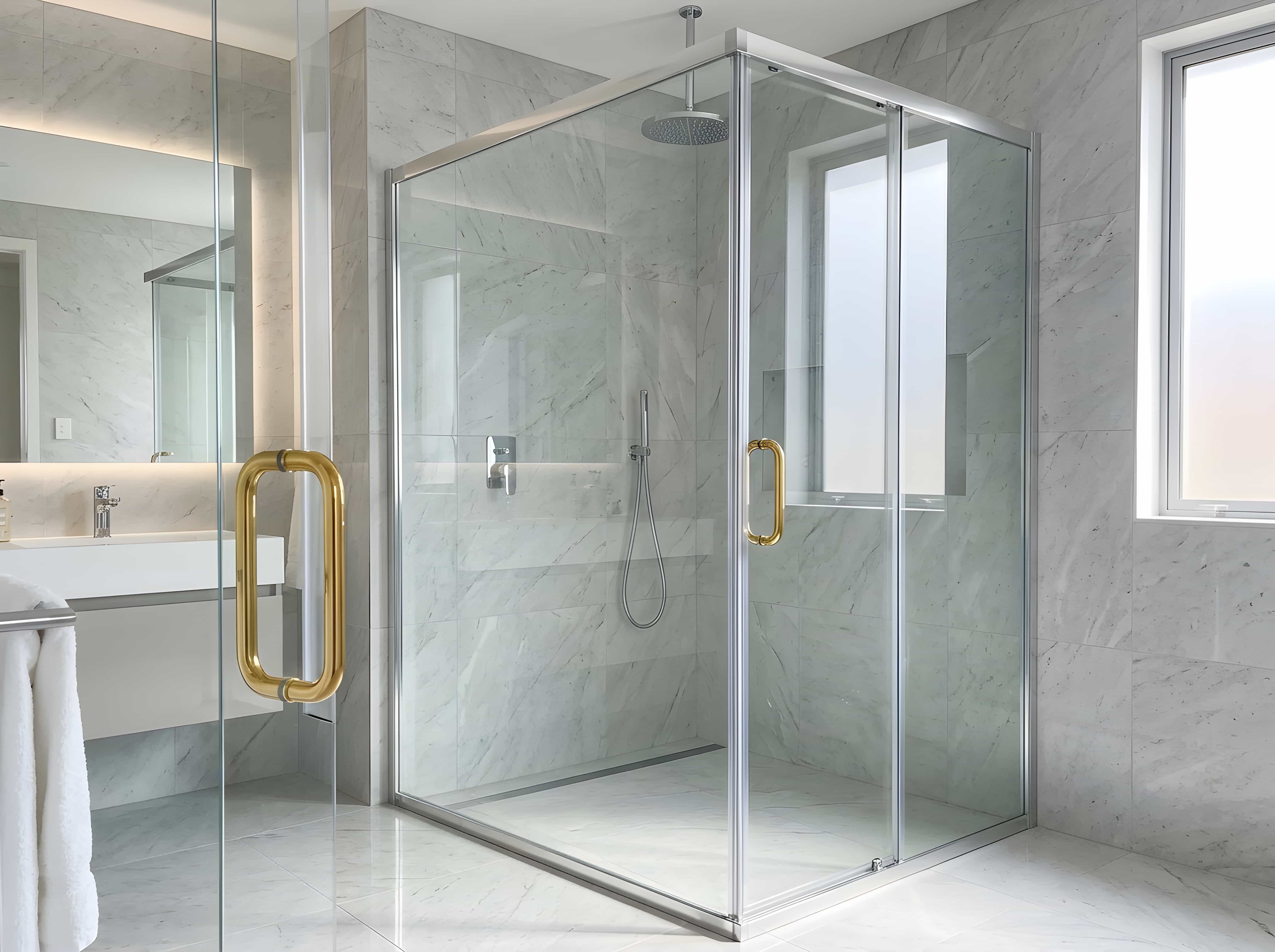 Comparison of inline, corner, neo-angle, and sliding shower door configurations for Tampa bathrooms