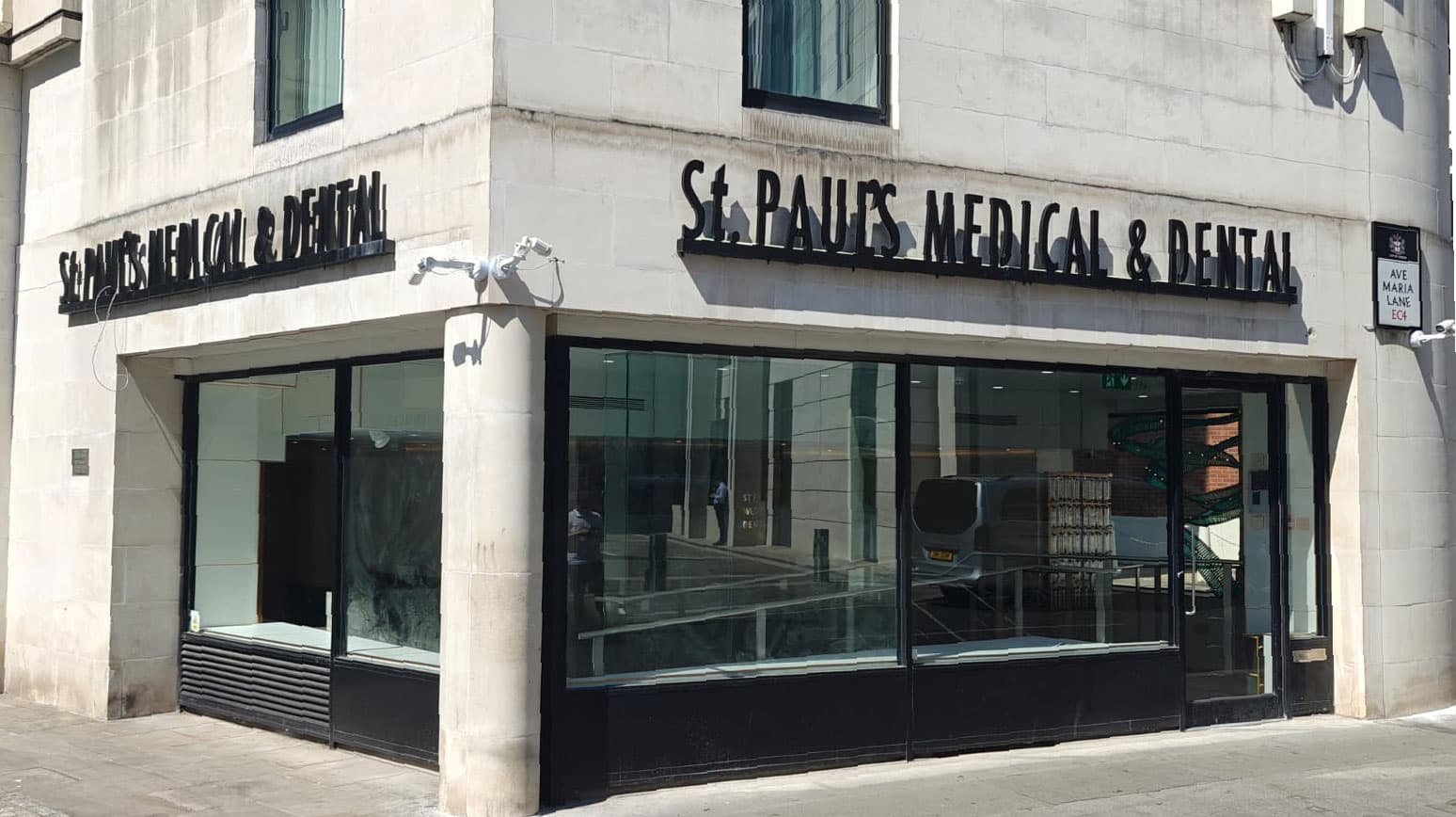 Exterior of the Cosmetic Dentistry Clinic at 5 Ave Maria Lane, City of London