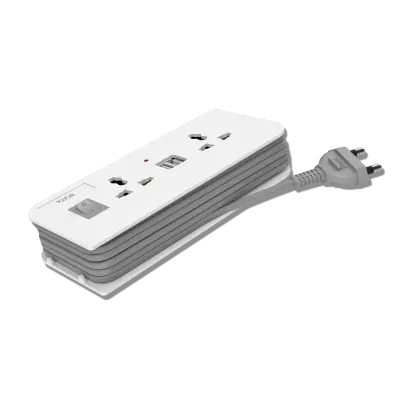 Polycab 2 Pin, 1.5 Mtr, 2 Usb, 2 Socket