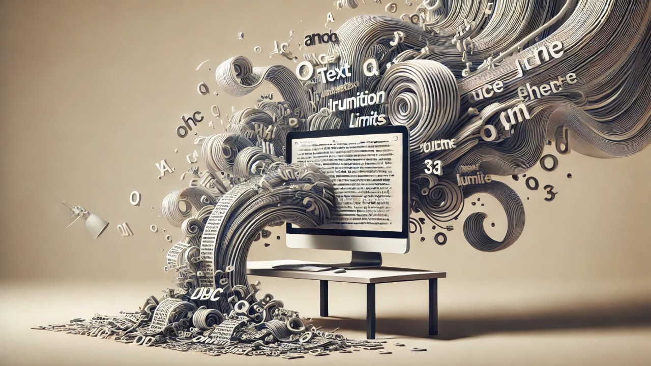 Text spilling out of a computer monitor.