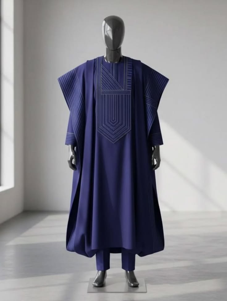 Navy Blue Luxury Agbada