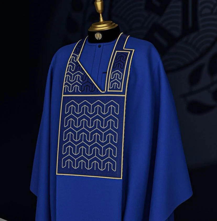 Pacific Ocean Blue Agbada