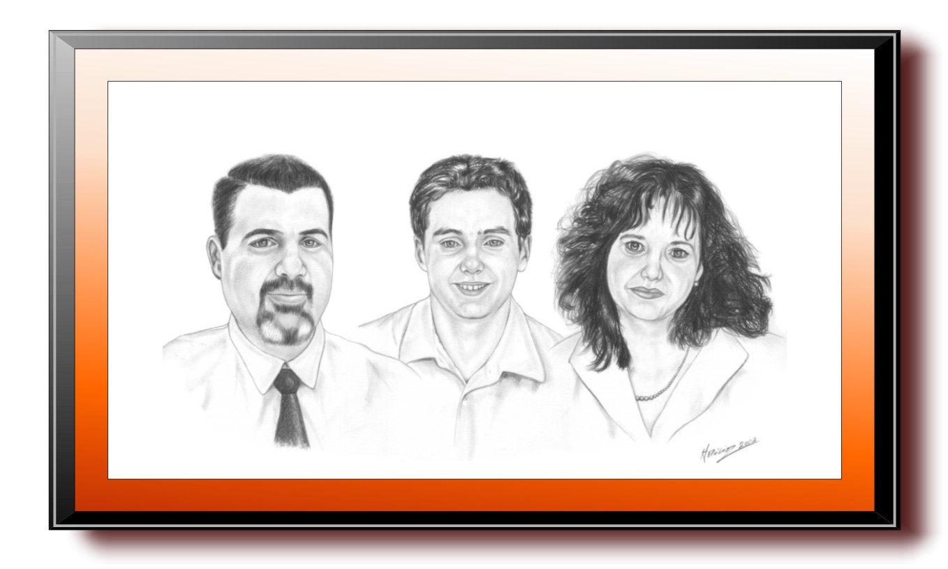 Retrato a carvao e grafite ou lapis por fotografia por encomenda de pais e filho por fotografia
