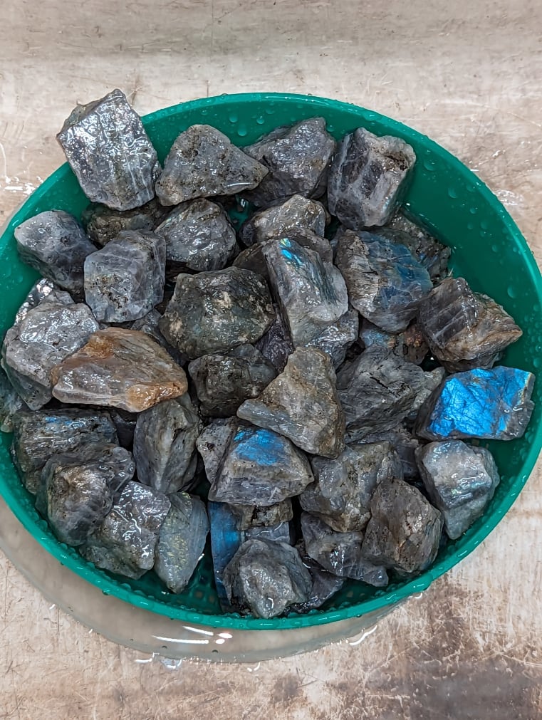 Labradorite after 2 weeks course (4 week update) Rock Tumbling Hobby