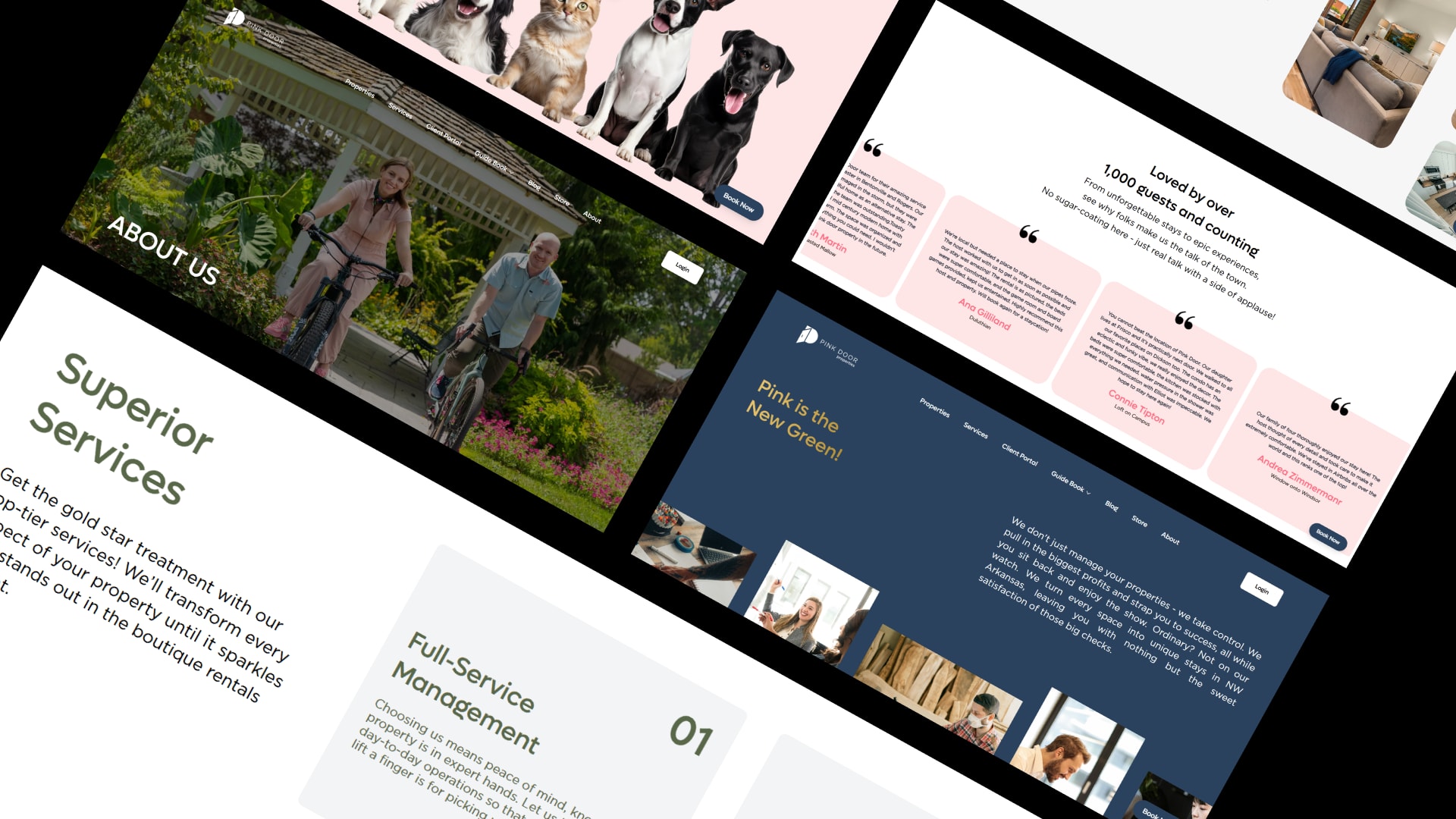 Pinkdoor BnB homepage design