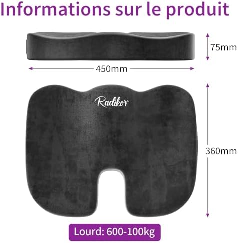 Vue 5 de Radikor Coussin Coccyx Coussin
