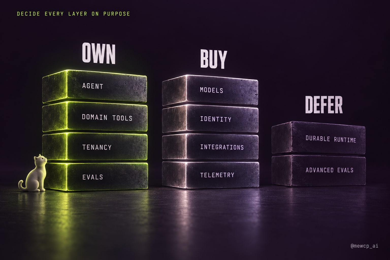 The ten slabs sorted into three clusters labeled Own, Buy and Defer