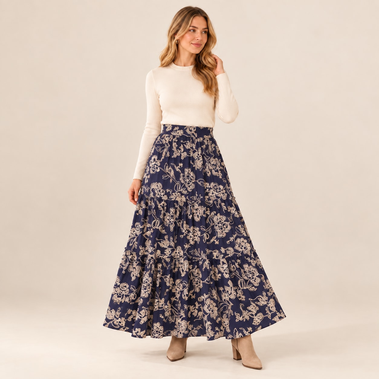 Jupe Indy longue fleurie Tsniout - vue 6