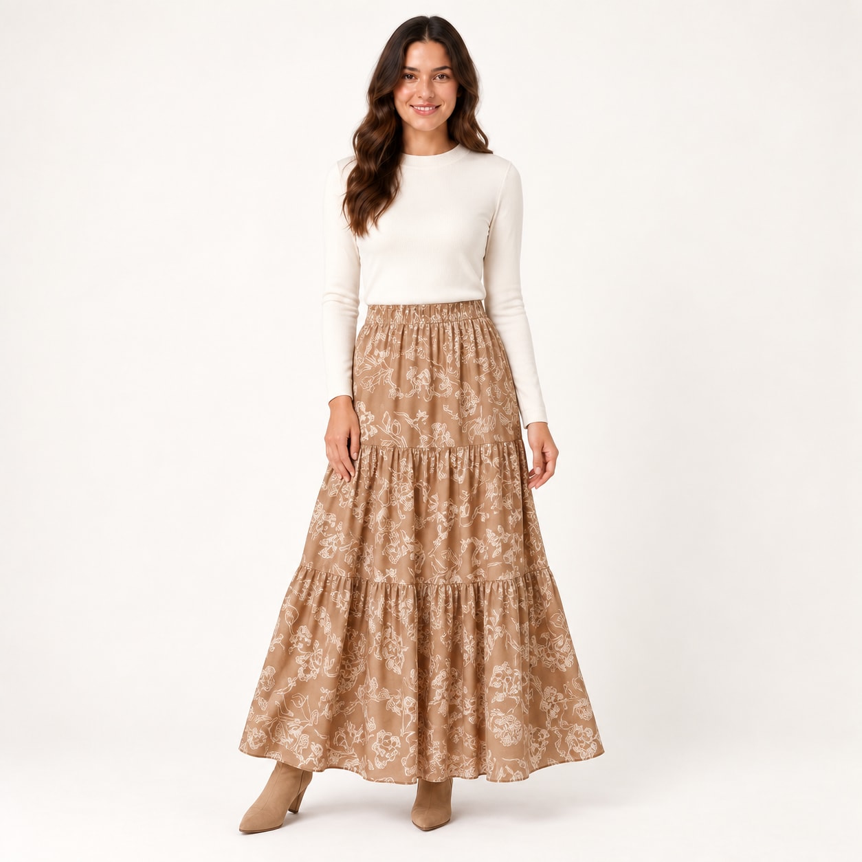 Jupe Neyli longue fleurie Tsniout - vue 1