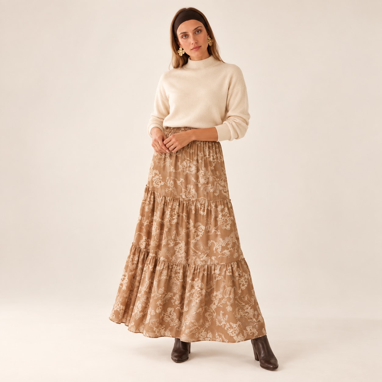 Jupe Neyli longue fleurie Tsniout - vue 6