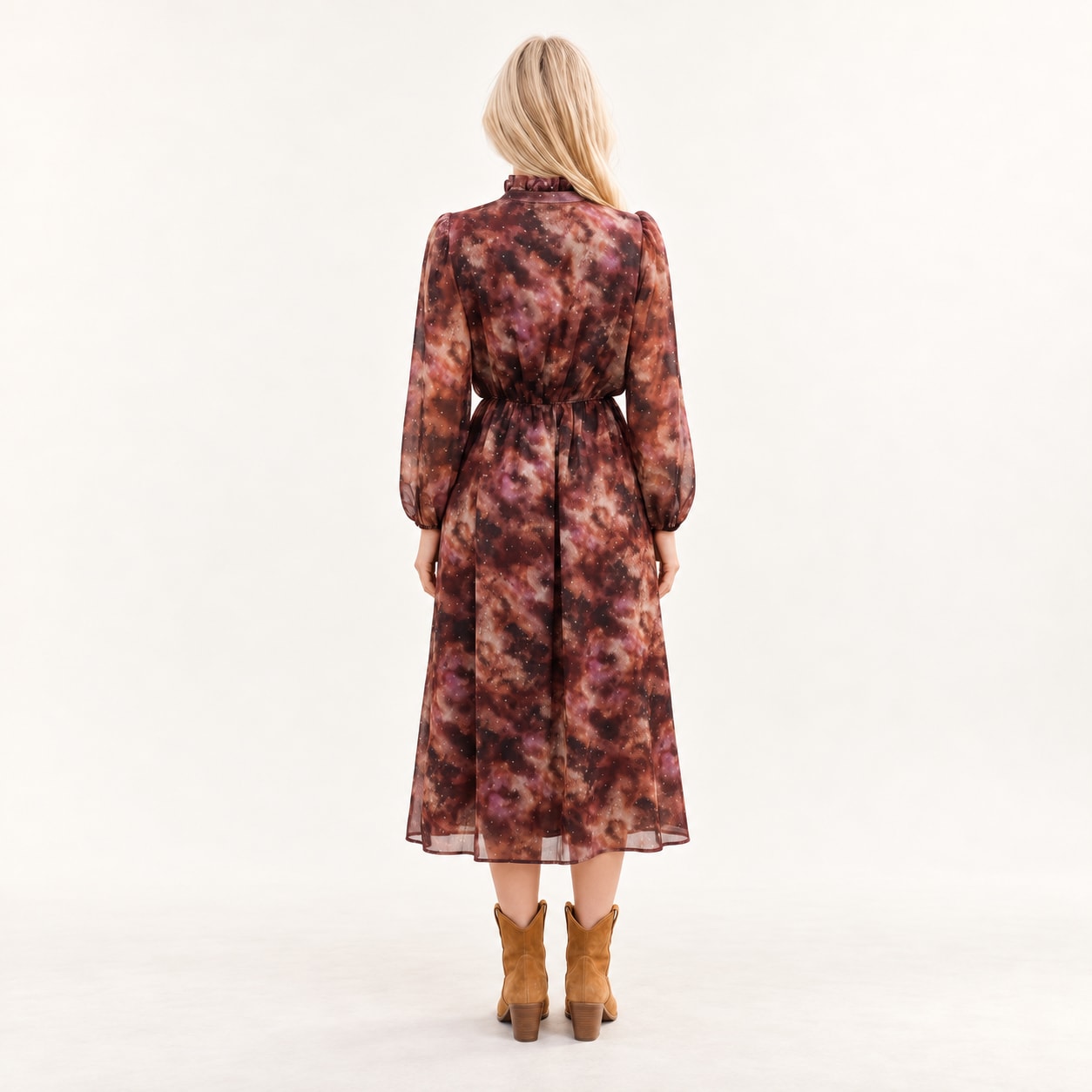 Robe Gaia midi en voile Vine Tsniout - vue 2