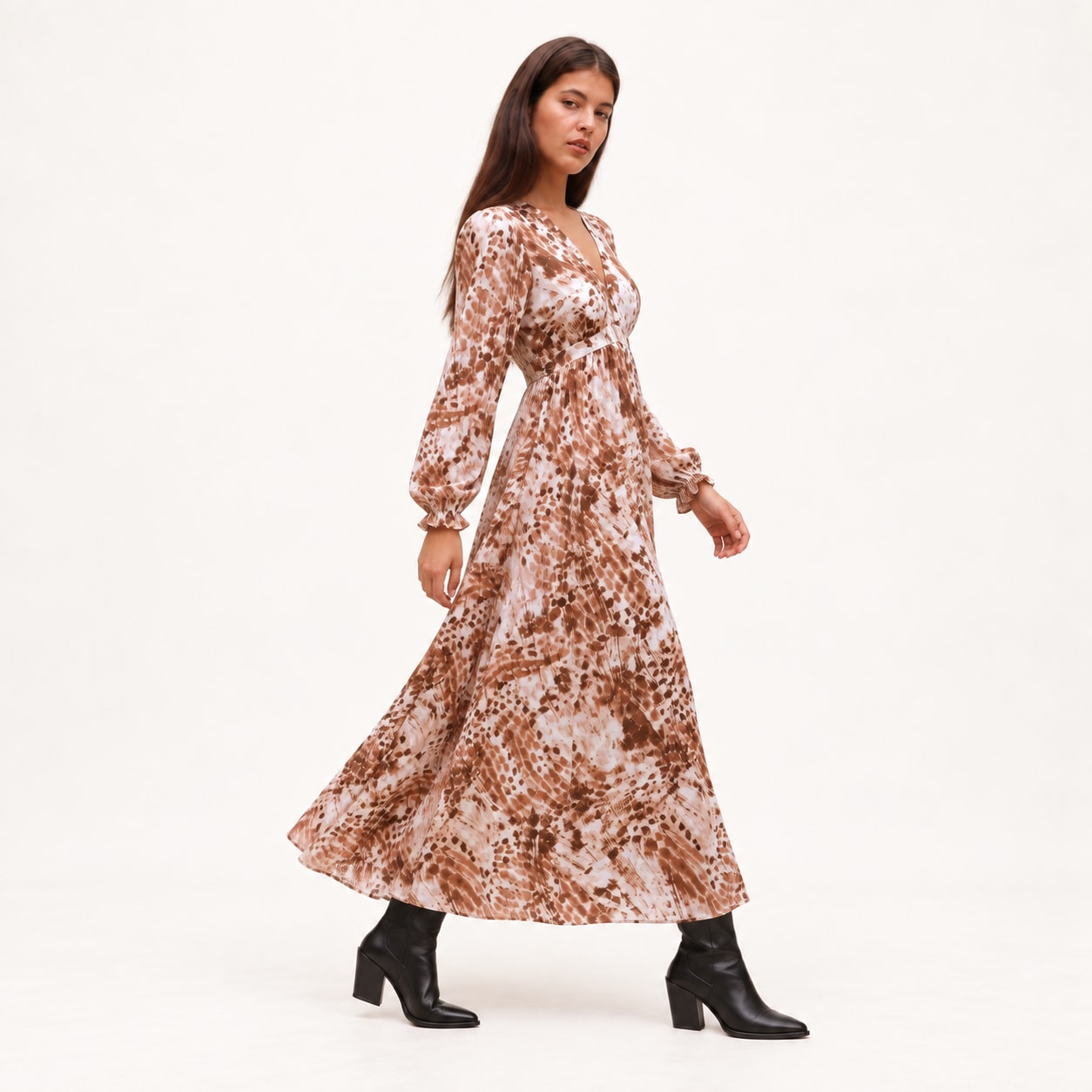 Robe Lani longue taupe Tsniout - vue 3