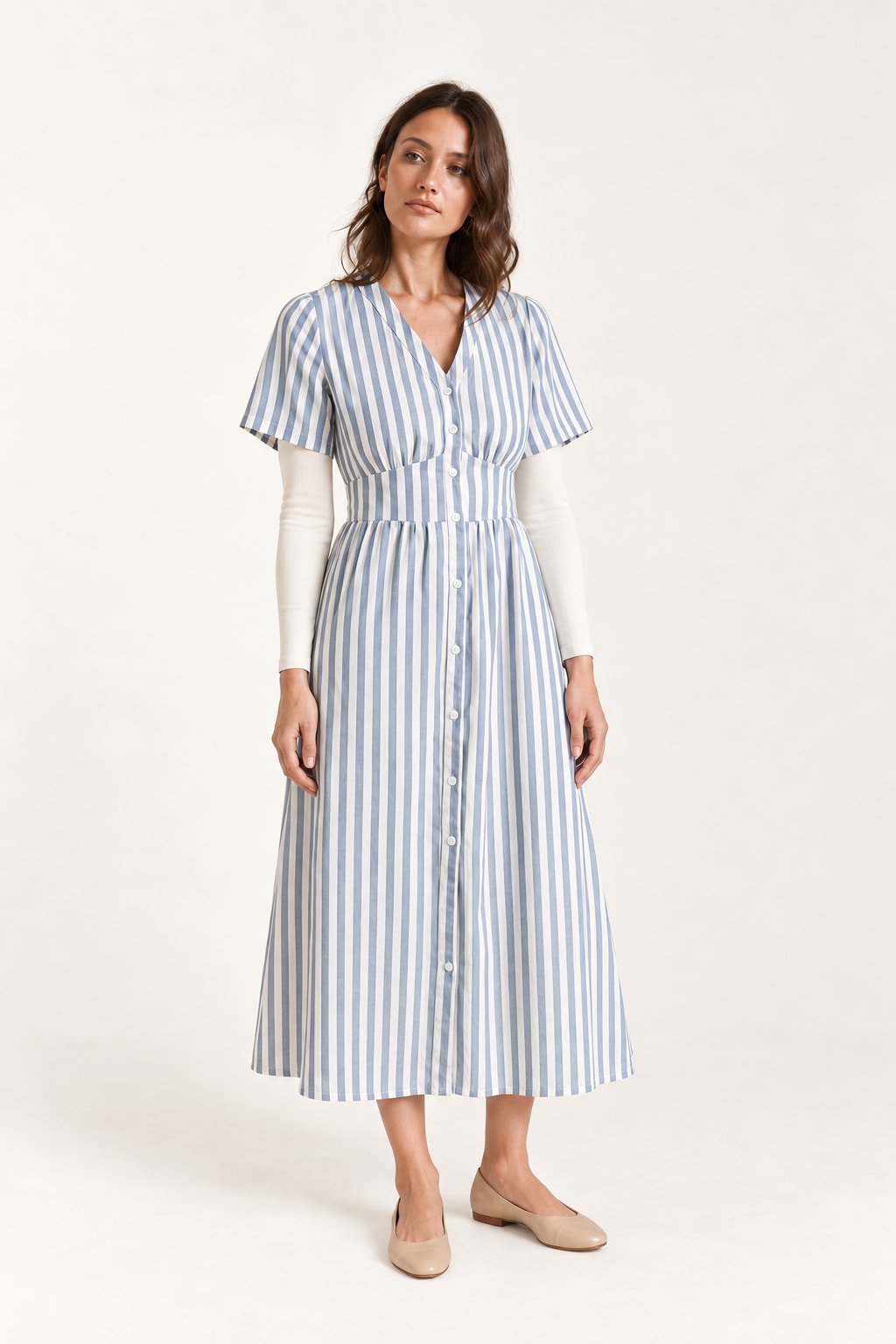 Robe Samuel longue rayée bleue Tsniout - vue 6