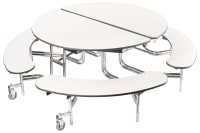 Round Mobile Table with Benches