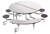 Round Mobile Table with Combo Seating
