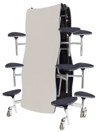 Swerve Mobile Table with Stools